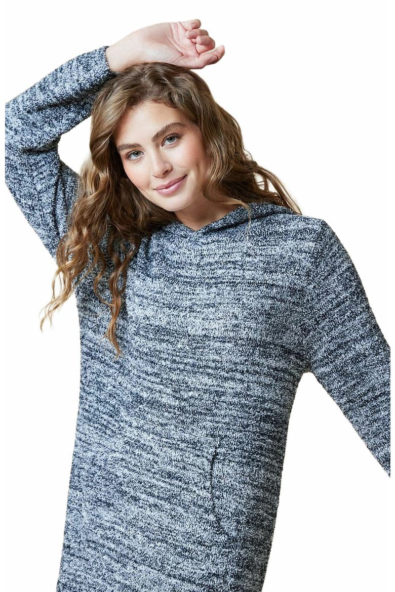 Heather Marshmallow Hooded Lounger, Alternate, color, Heather Black