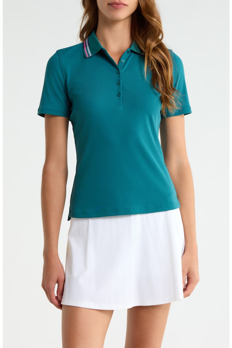 Tech Nylon Rib Polo, Main, color, MARINE TEAL
