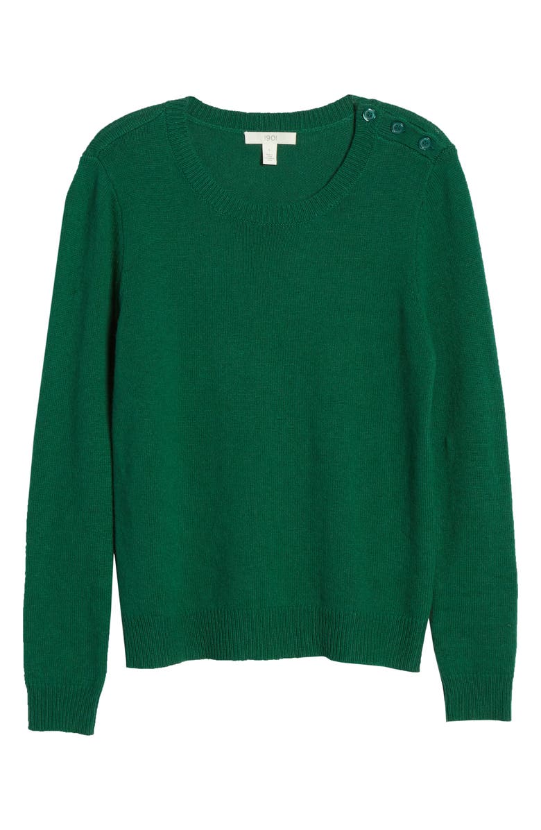 1901 Shoulder Button Cotton & Wool Blend Crewneck Sweater, Alternate, color, 