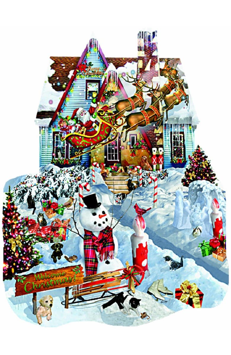 Sunsout Christmas at Our House 1000 piece Jigsaw Puzzle for Adults Special Shape, Alternate, color, Multicolor