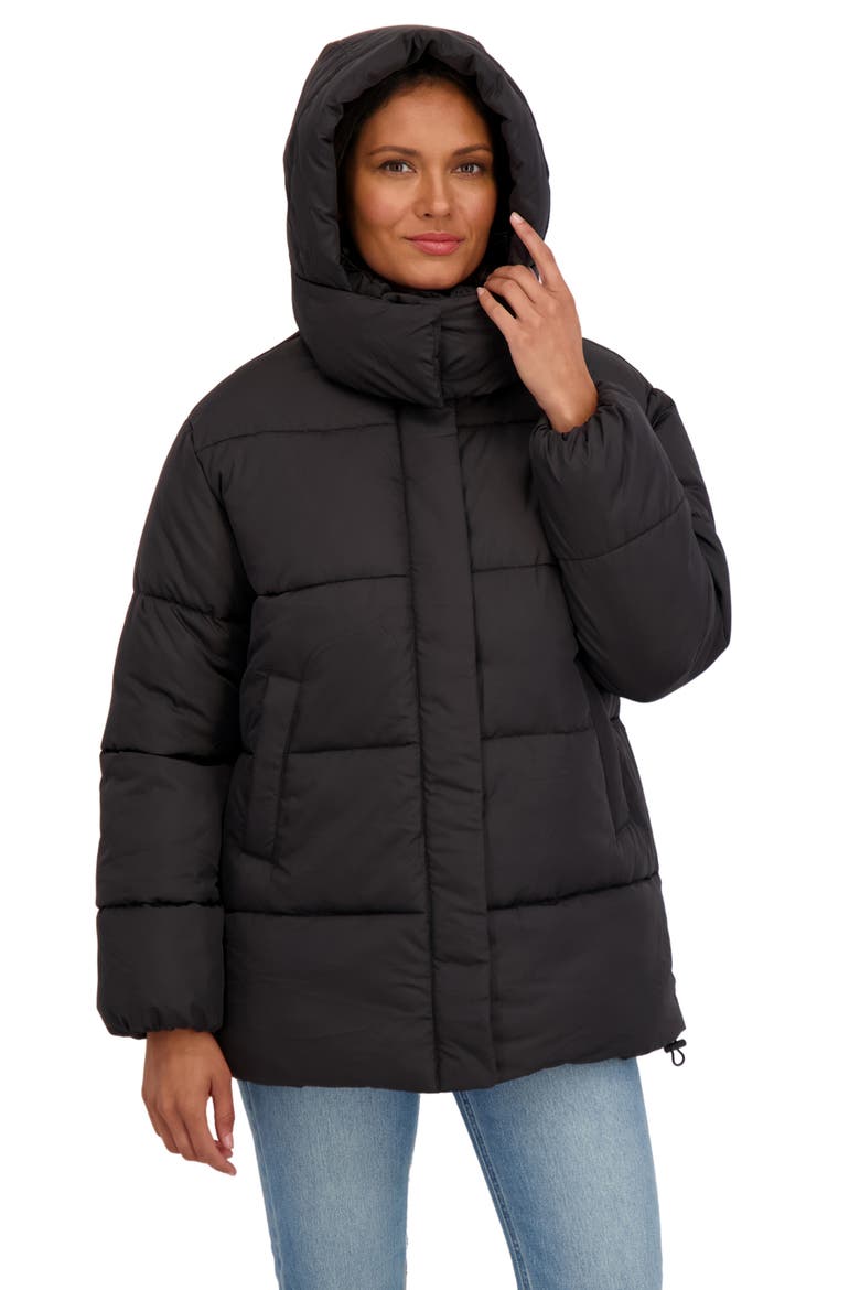 Water Resistant Puffer Jacket, Alternate, color, BLACK