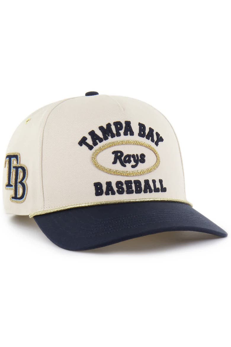 Men's '47 x Stoney Clover Lane  Natural/Navy Tampa Bay Rays Glitter Rope Hitch Adjustable Hat, Main, color, Natural