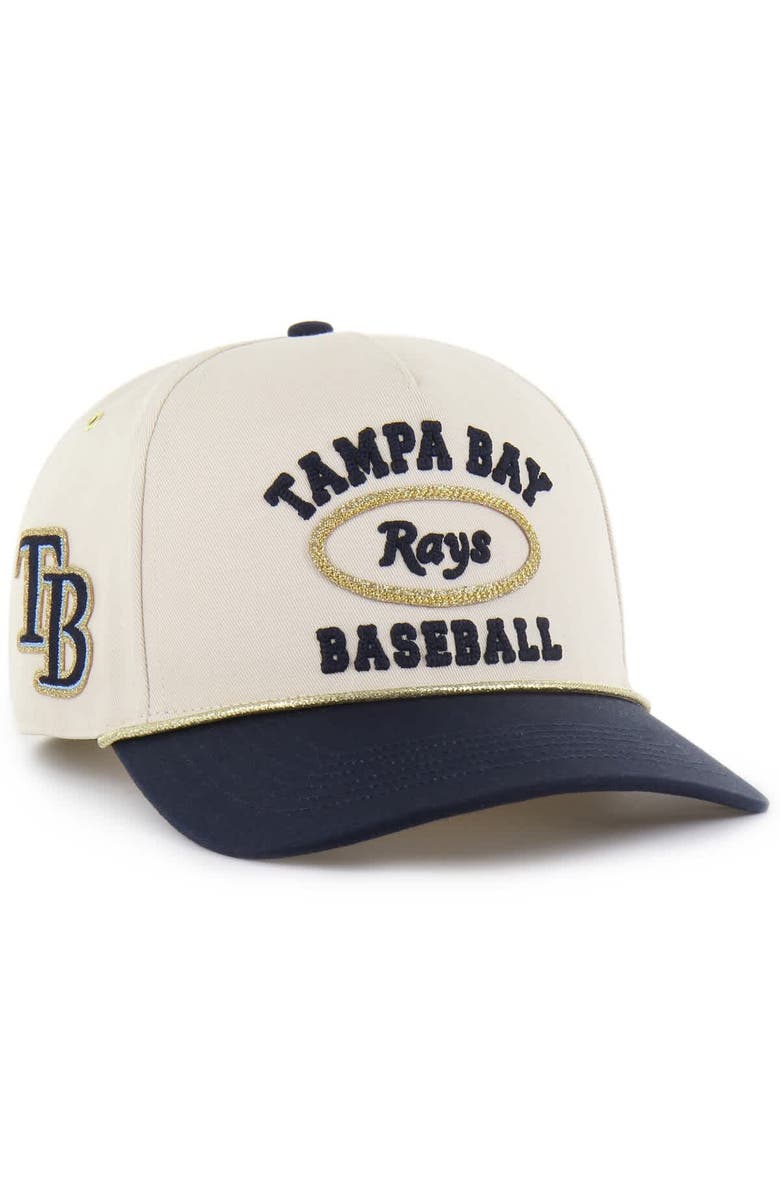 Stoney Clover Lane X '47 Men's '47 x Stoney Clover Lane Natural/Navy Tampa Bay Rays Glitter Rope Hitch Adjustable Hat, Main, color, Natural