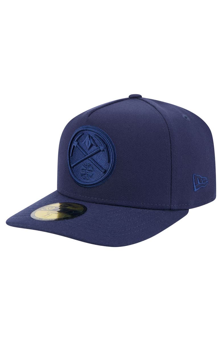 New Era Men's New Era  Navy Denver Nuggets Colorpack A-Frame Pinch Front 59FIFTY Fitted Hat, Alternate, color, 