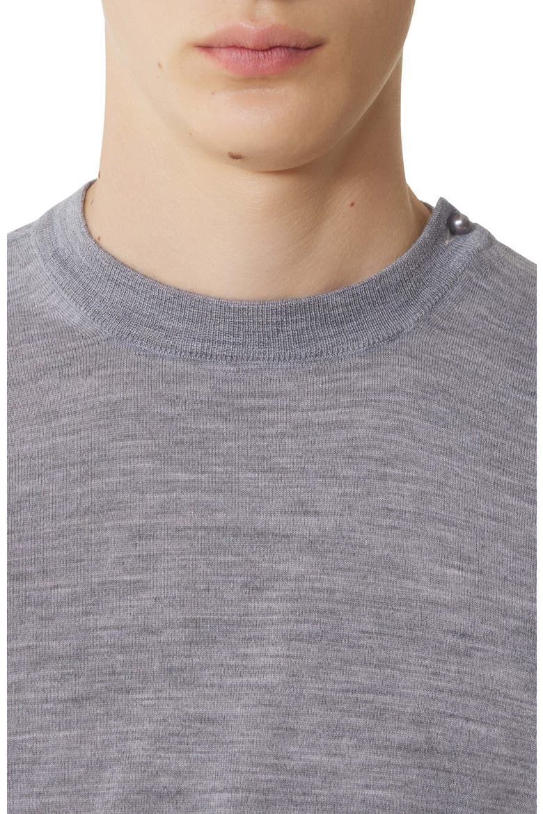 Black Merino Wool Sweater, Alternate, color, Light Grey