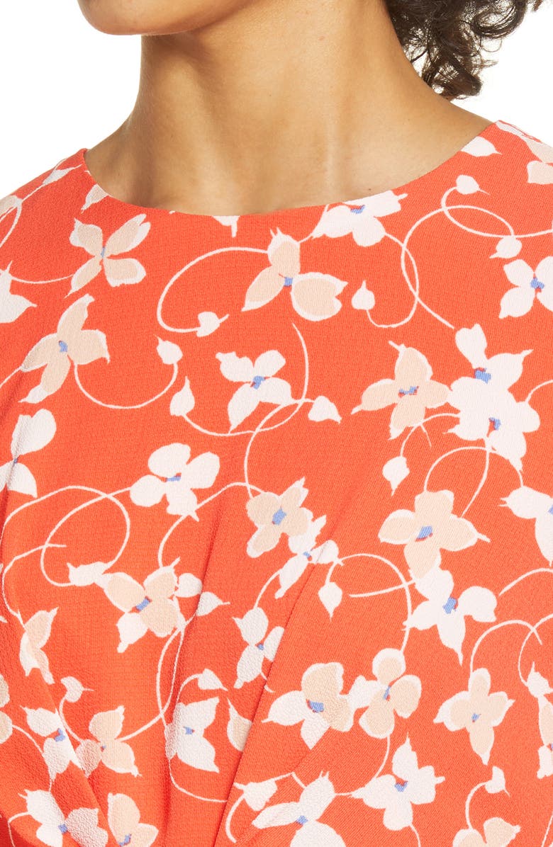 Eliza J Floral Long Sleeve Crepe Dress, Alternate, color, 