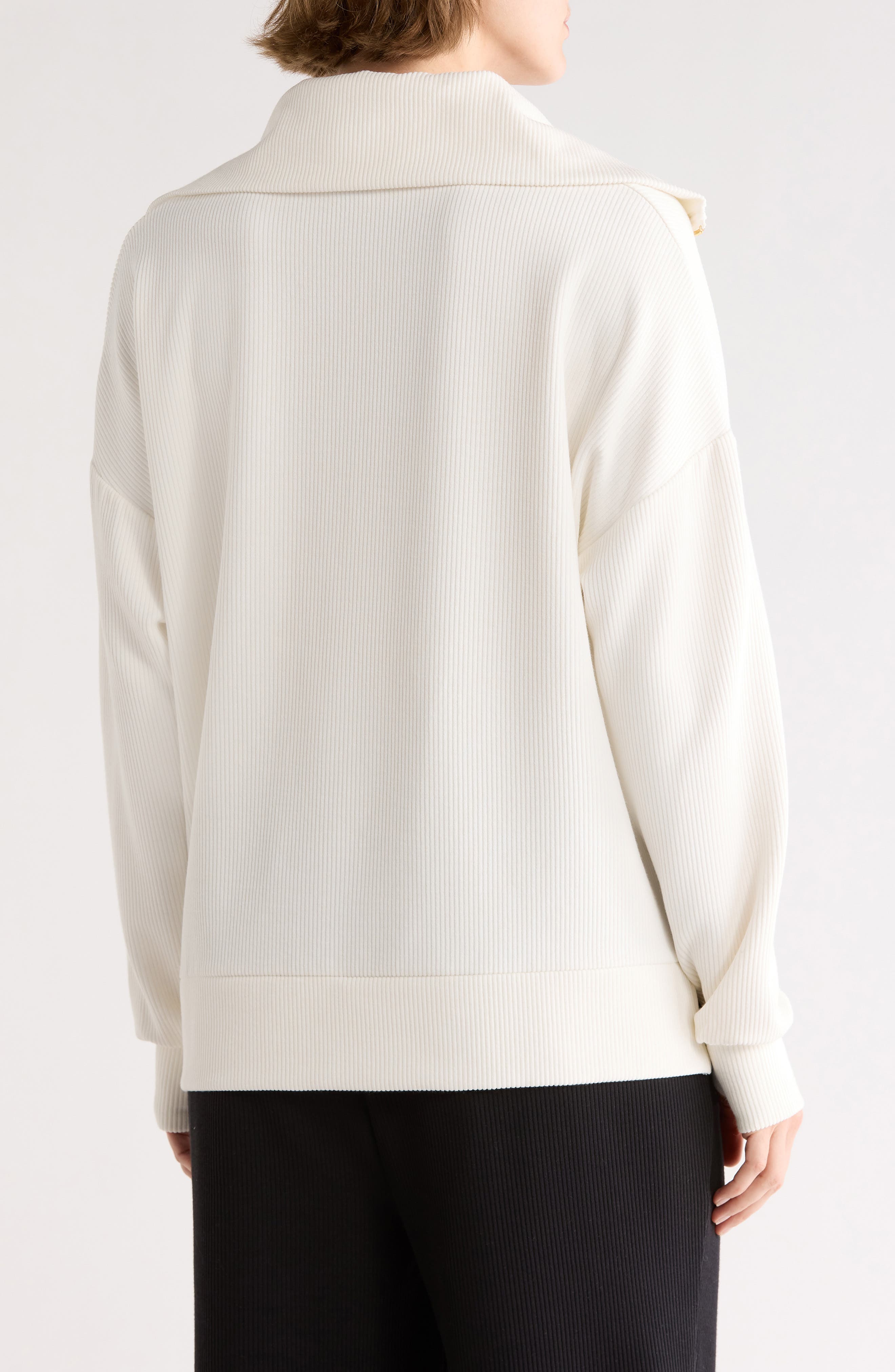 Ribbed Scuba Half Zip Sweatshirt - image 4