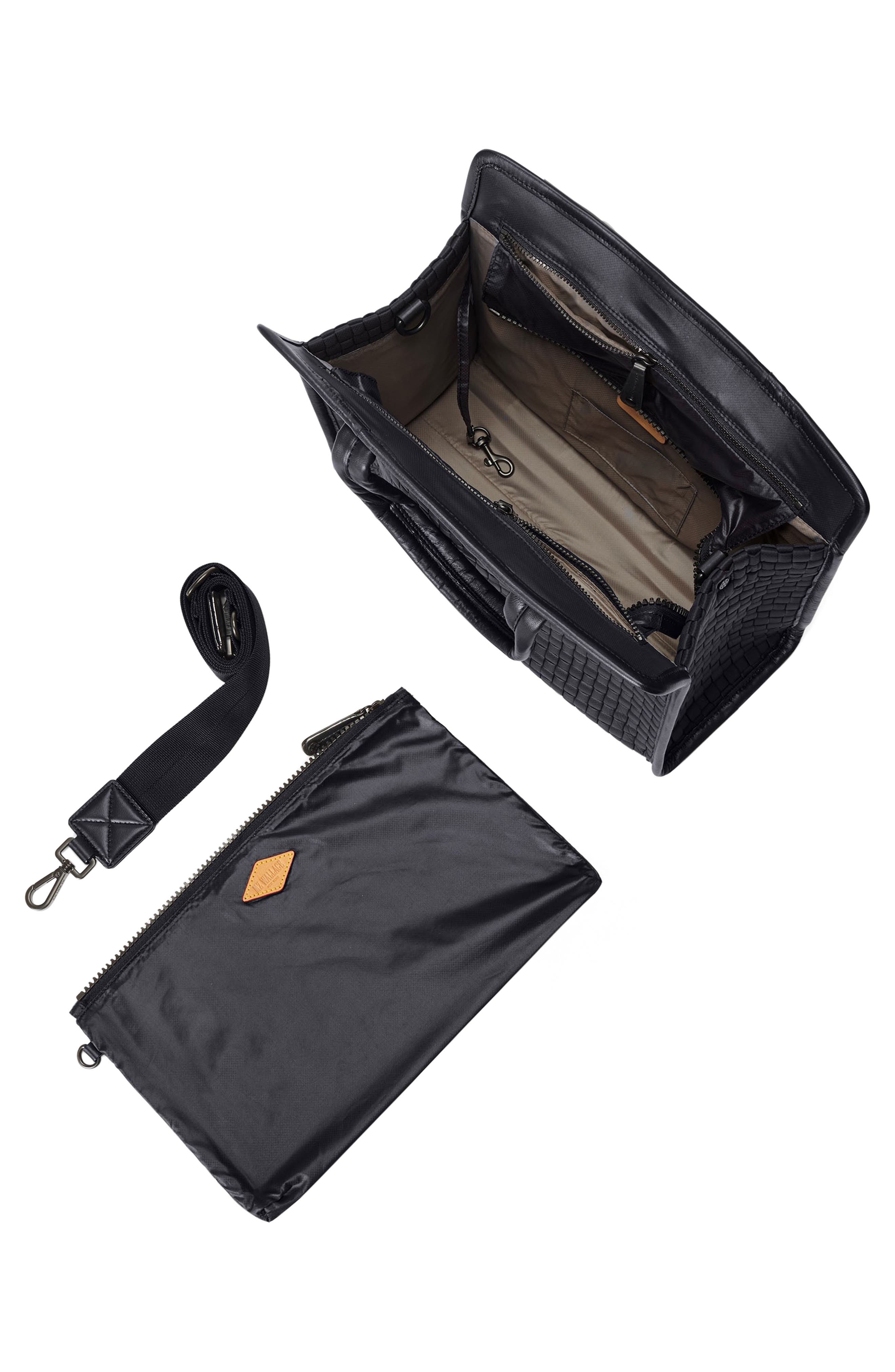MZ Wallace Medium Woven Nylon Box Tote, Alternate, color, Black Woven