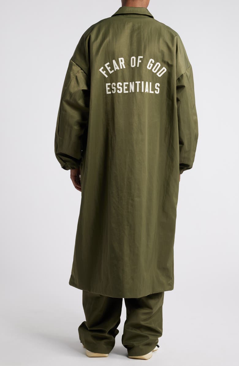 Fear of God Essentials Gender Inclusive Embroidered Logo Textured Nylon Car Coat, Alternate, color, 