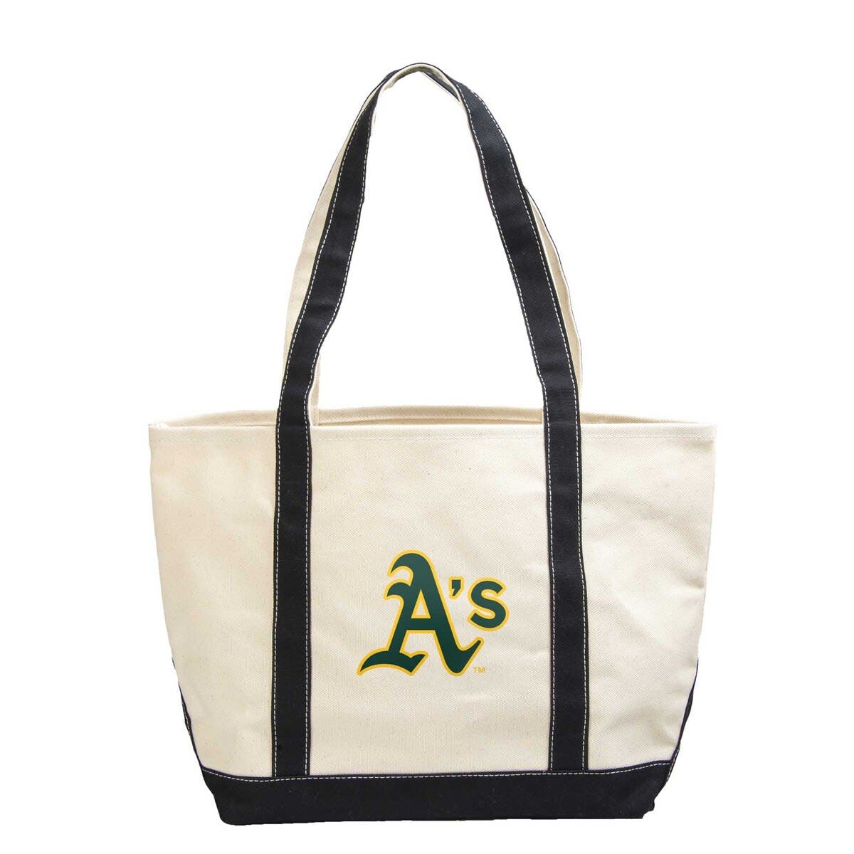 LOGO BRANDS Oakland Athletics Canvas Tote Bag, Main, color, Cream