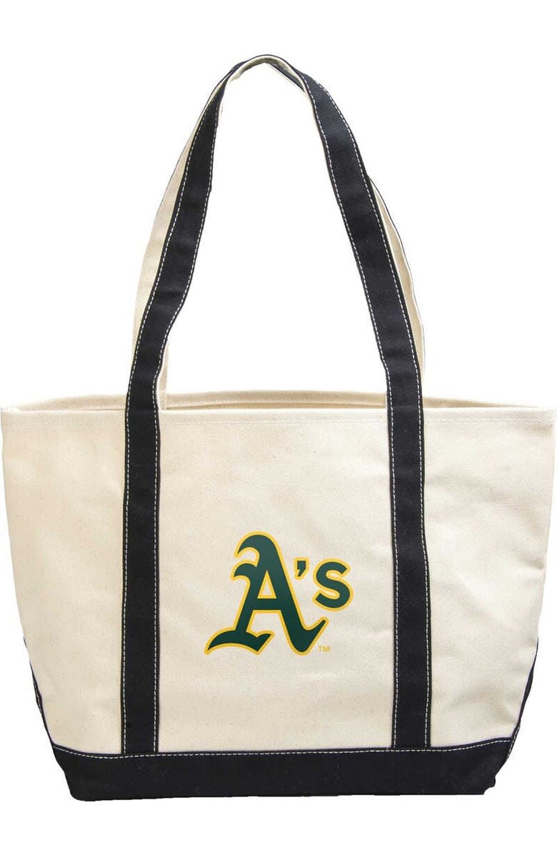 LOGO BRANDS Oakland Athletics Canvas Tote Bag, Main, color, Cream