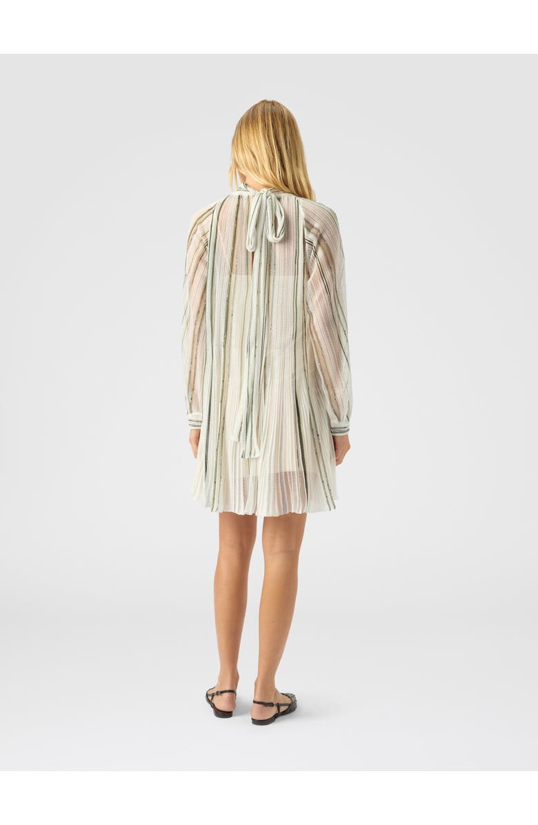 Missoni Mini Dress With Striped Sash And Lamé Threads, Alternate, color, White