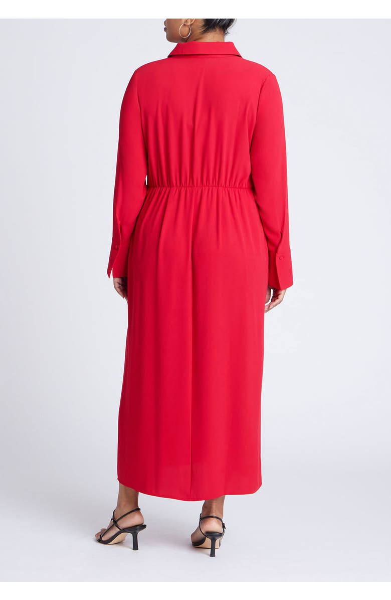 ELOQUII Collared Maxi Shirt Dress, Alternate, color, Barbados Cherry