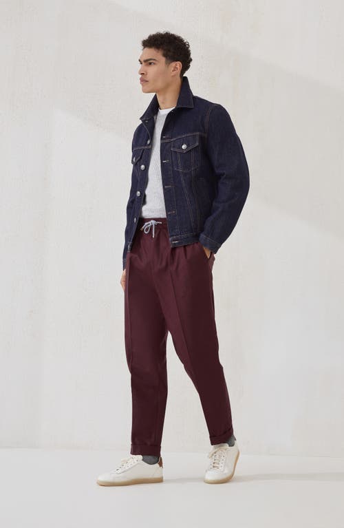 Brunello Cucinelli Trousers With Double Pleats And Drawstring In Brown