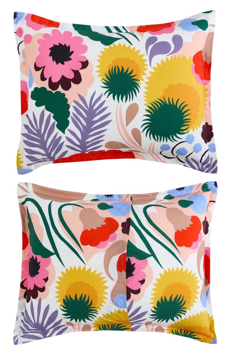 Marimekko Ojakellukka Duvet Cover & Sham Set, Alternate, color, White Multi