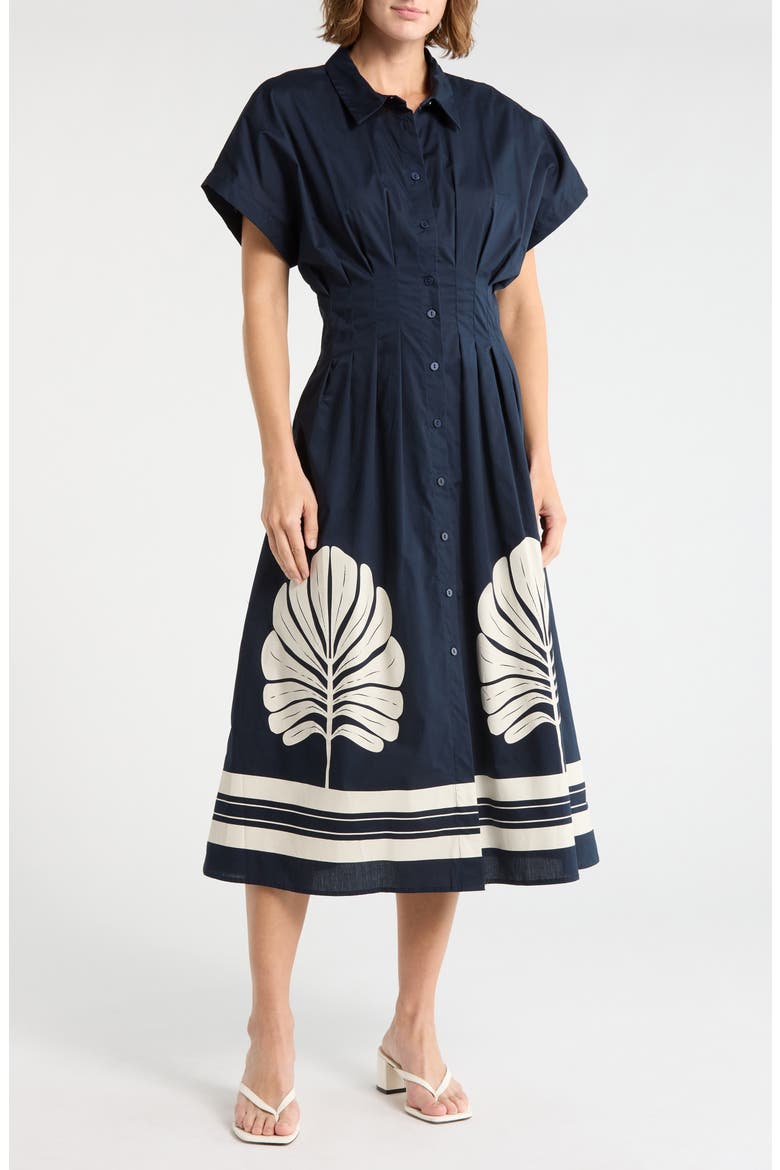 Poplin Shirtdress, Main, color, NAVY