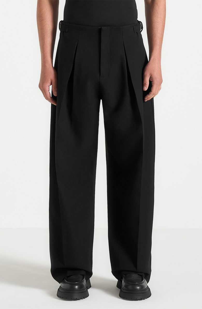 Manière De Voir Lior Box Pleat Wide Leg Trousers, Alternate, color, Black