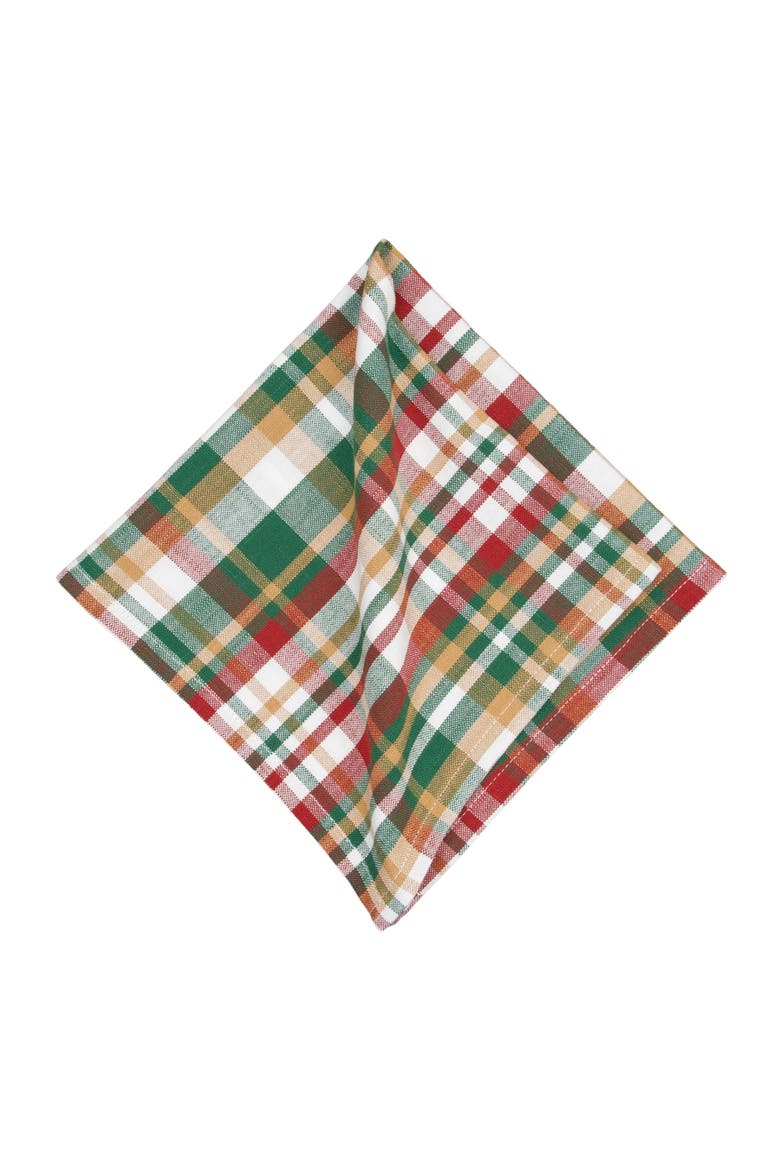 Alpine Plaid Cozy Fall Set of 6 Cloth Napkins, Alternate, color, Red