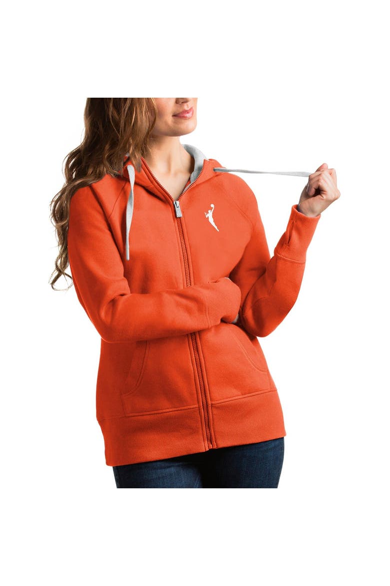 Women's Antigua  Orange WNBA Logowoman Victory Full-Zip Hoodie, Main, color, Orange