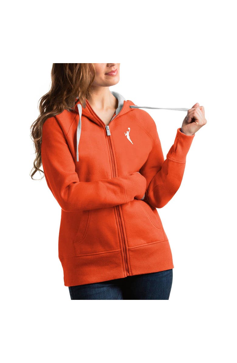 ANTIGUA Women's Antigua  Orange WNBA Logowoman Victory Full-Zip Hoodie, Main, color, 