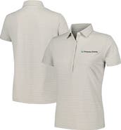 Full Turn Women's Gray Churchill Downs The Carmel Stripe Polo