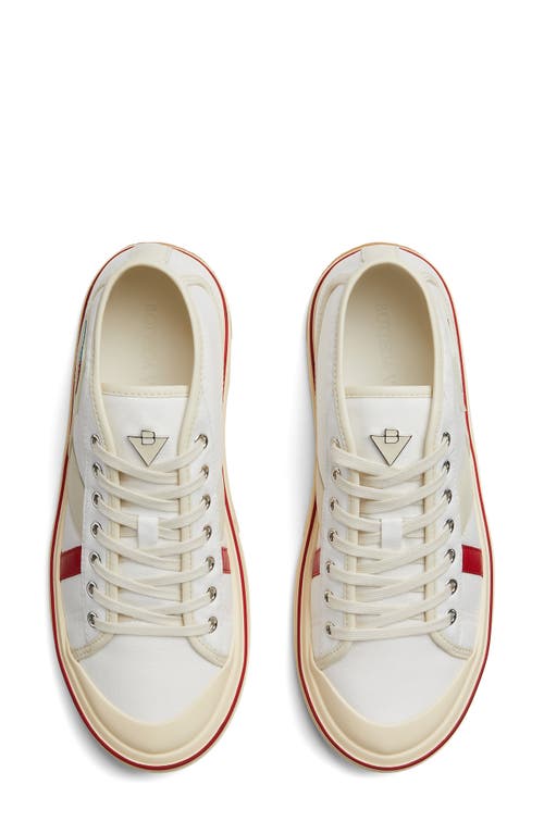 Bottega Veneta Summer Canvas Leather High-top Sneakers In 9642 White/sea Salt