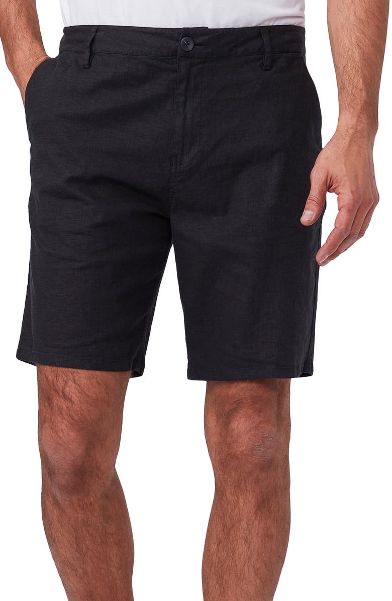 PAIGE Thompson Slim Fit Linen Blend Shorts, Main, color, 