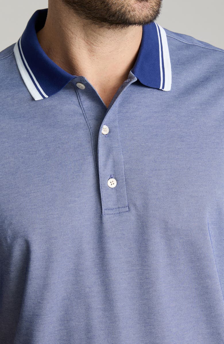 UNTUCKit Day Tipped Cotton Blend Piqué Performance Polo, Alternate, color, Dark Blue