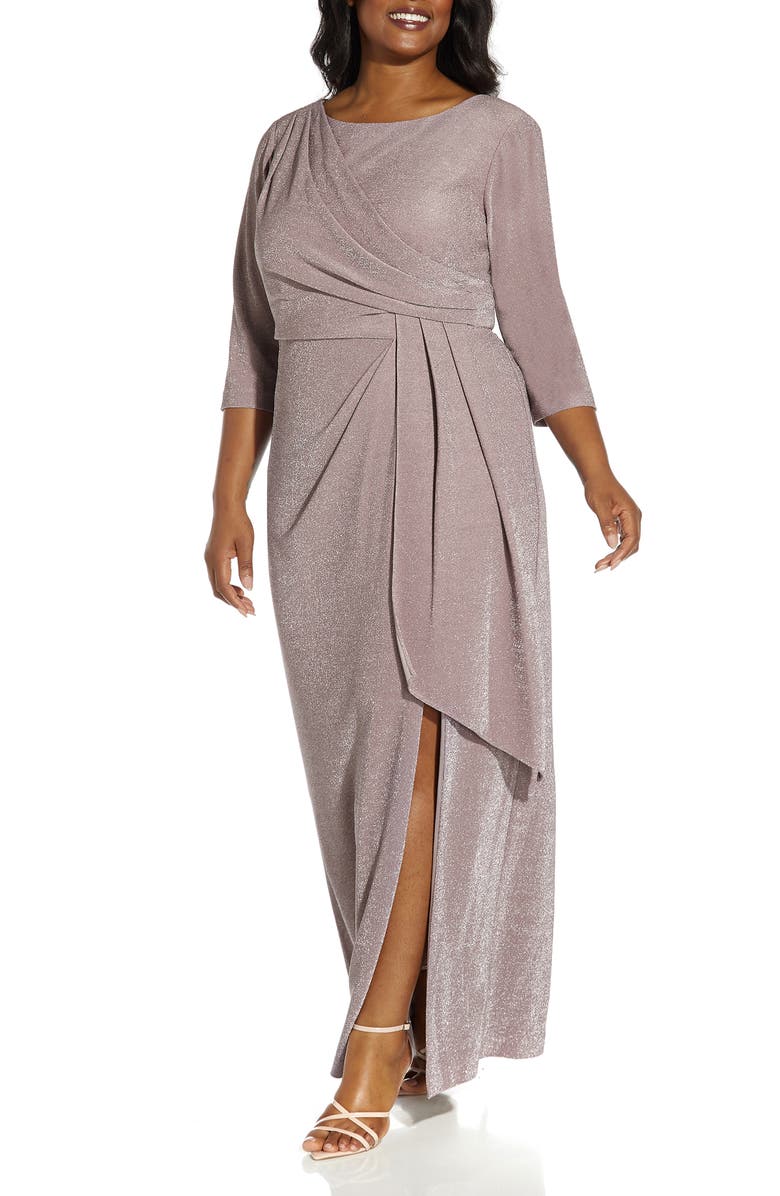 Adrianna Papell Metallic Knit Gown | Nordstrom