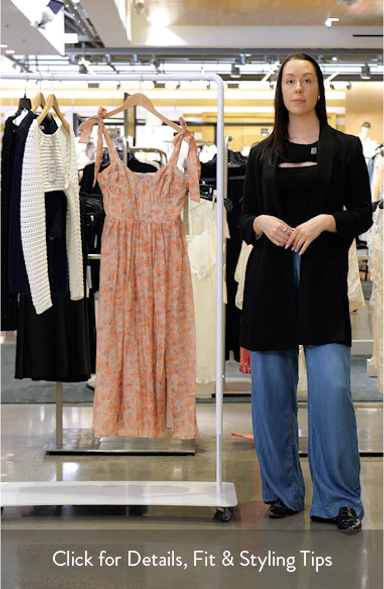 Leighton Tie Shoulder Organza Fit & Flare Dress, sales video thumbnail