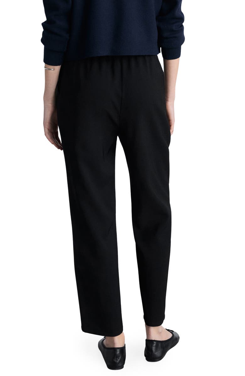 MANGO Elastic Waist Flowy Pants, Alternate, color, Black