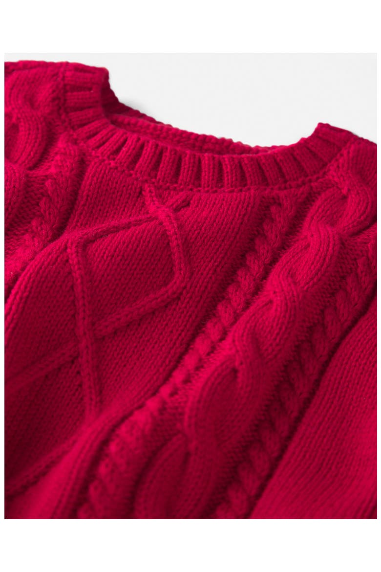 Organic Cotton Cable Knit Sweater, Alternate, color, RED