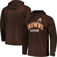 STARTER Men's Starter Brown Cleveland Browns Gridiron Classics Throwback Raglan Long Sleeve Hooded T-Shirt