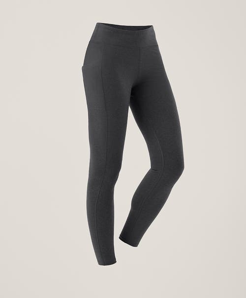 Pact On The Go-to Pocket Legging Made With Organic Cotton In Charcoal Heather