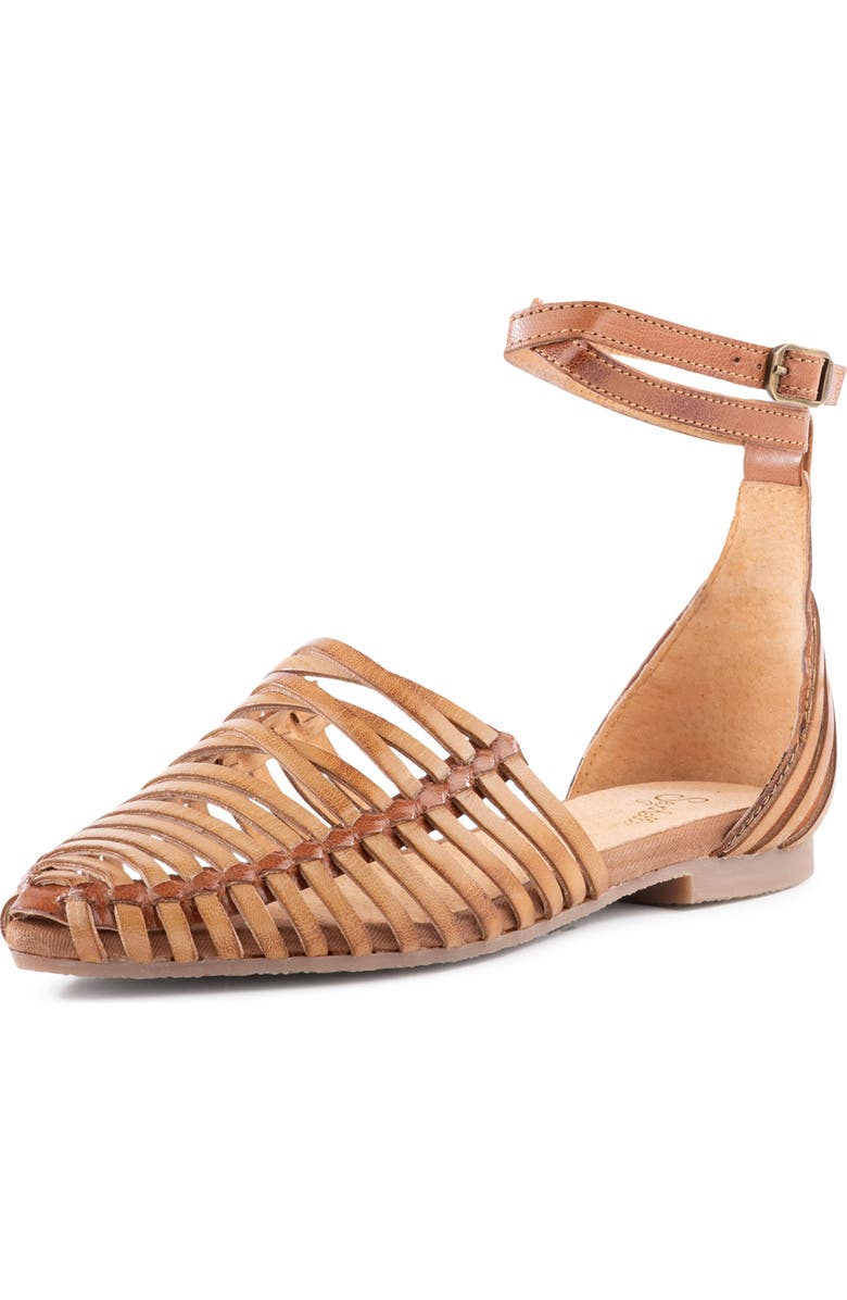 Seychelles Trinket Ankle Strap Flat, Main, color, Cognac
