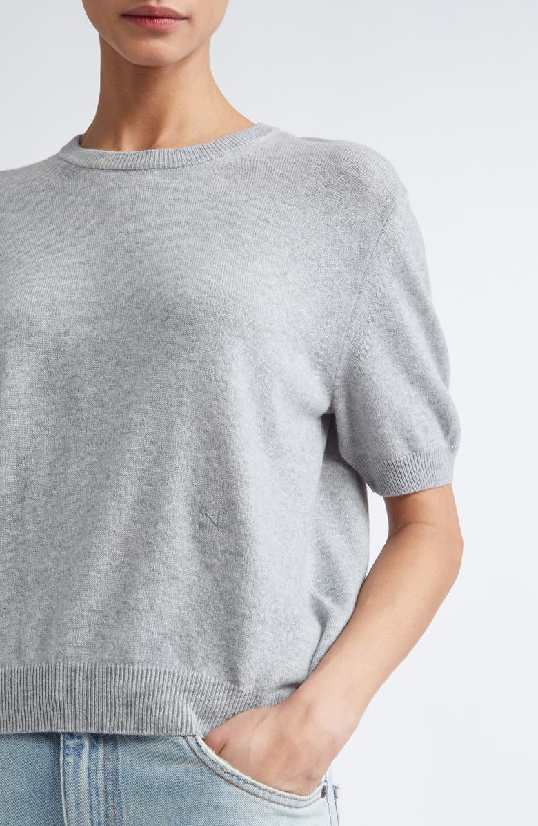 NACKIYÈ Short Sleeve Cashmere Crewneck Sweater, Alternate, color,