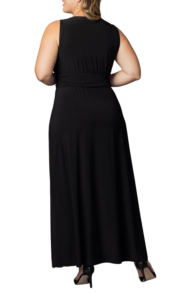 Kiyonna Daniela Sleeveless Maxi Dress, Alternate, color, Black Noir