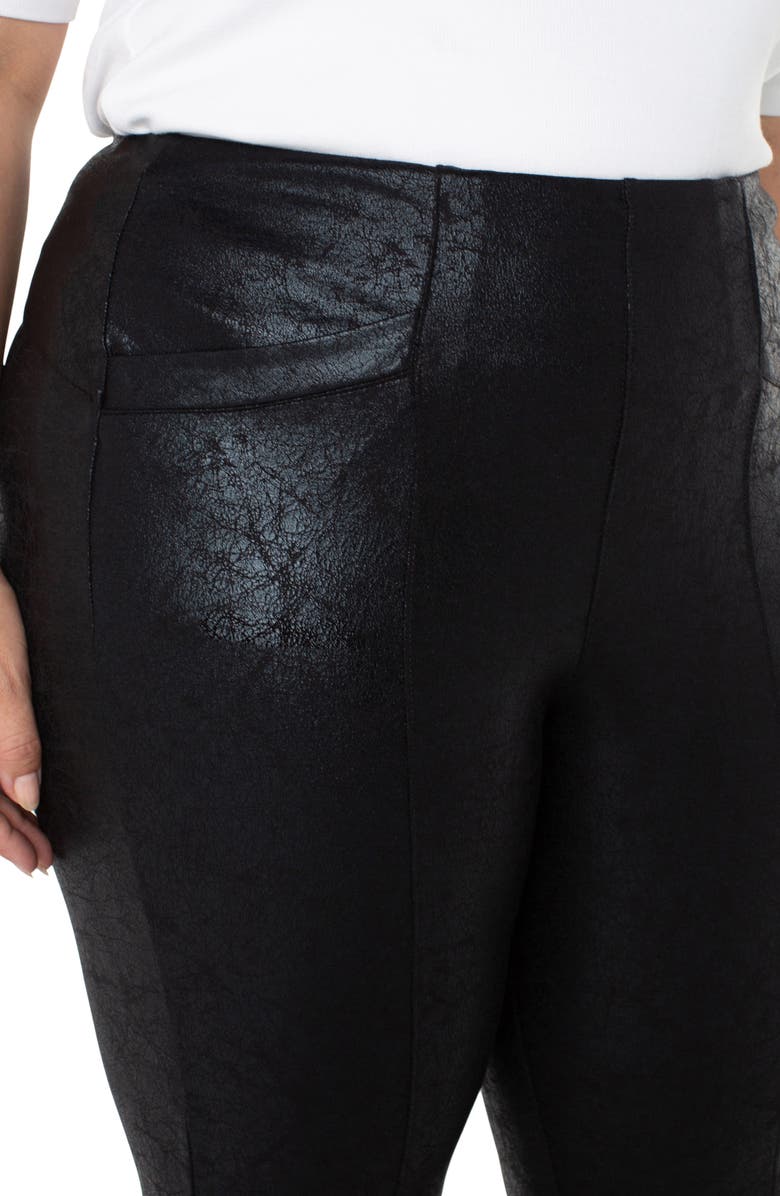 Liverpool Los Angeles Stella Crackle Coated Pull-On Kick Flare Ponte Pants, Alternate, color, 