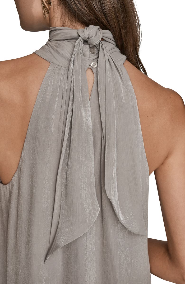 Donna Karan New York Metallic Halter Top, Alternate, color, Vapor