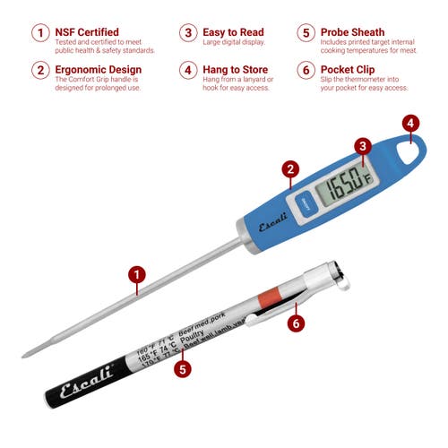 Escali Gourmet Digital Thermometer In Blue