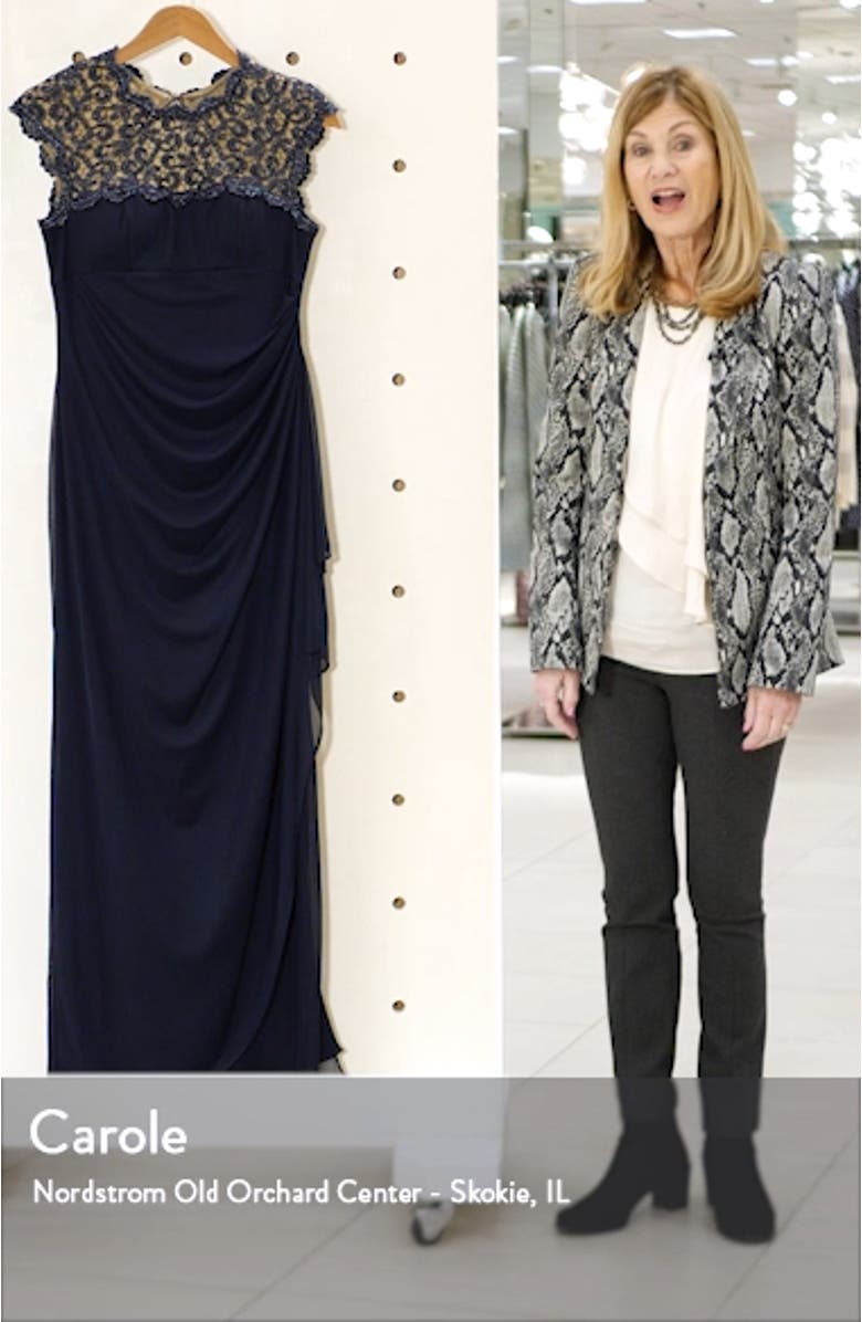 Lace Ruffle Column Gown, sales video thumbnail