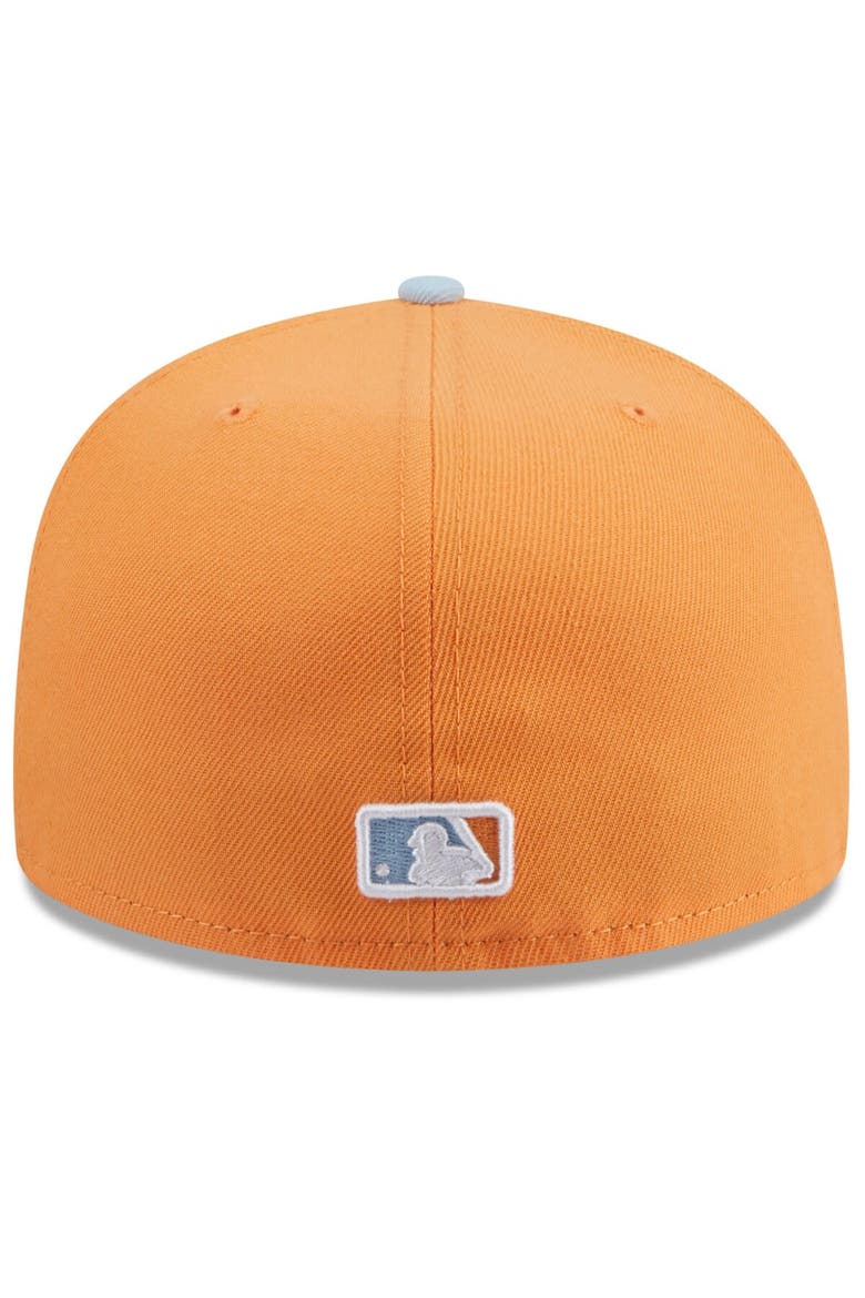 Men's New Era Orange/Light Blue Boston Red Sox Spring Color Basic Two-Tone 59FIFTY Fitted Hat, Alternate, color, Orange