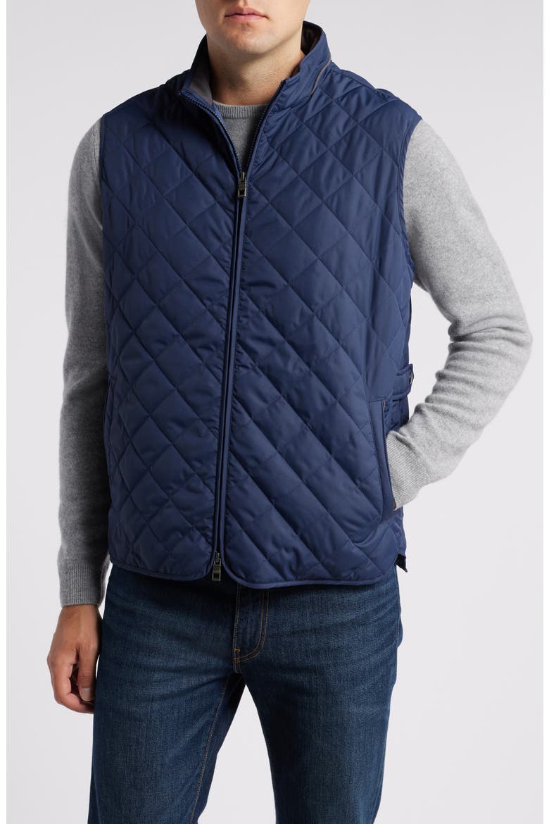 Essex Water Resistant Quilted Vest, Alternate, color, NAVY