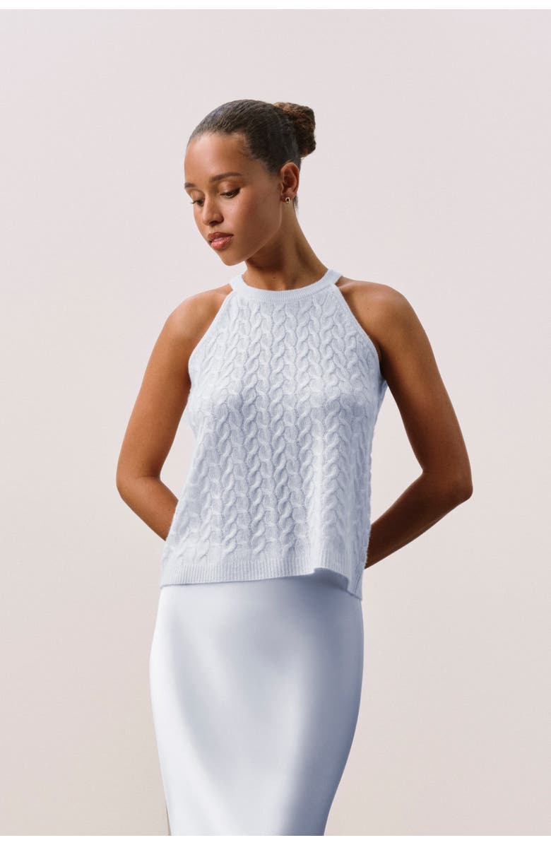 NAKED CASHMERE ALOUETTE CABLEKNIT TANK, Main, color, Cloud