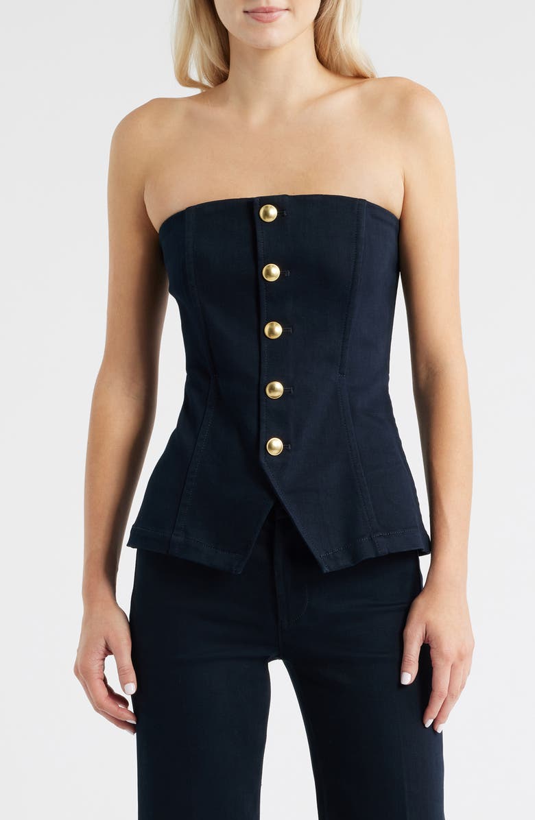 PAIGE Ronan Button Front Strapless Top, Main, color, Control