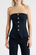 PAIGE Ronan Button Front Strapless Top