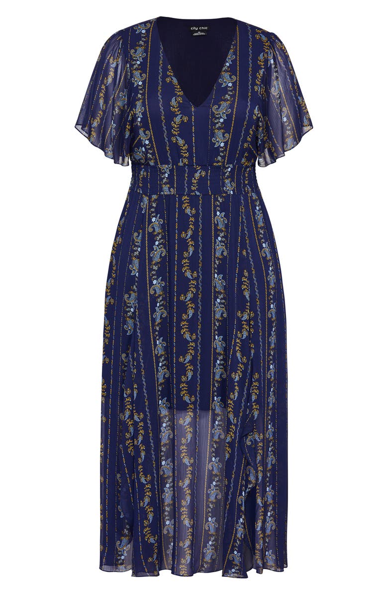 City Chic Paisley Play Maxi Dress, Alternate, color, 