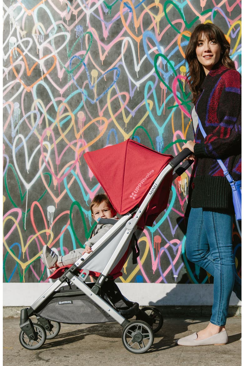 Minu Stroller, Alternate, color, RED/ SADDLE LEATHER