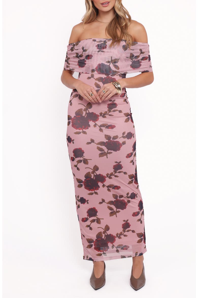 Indya Off the Shoulder Maxi Dress, Main, color, PINK FLORAL