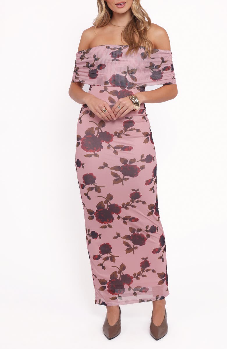 Petal & Pup Indya Off the Shoulder Maxi Dress, Main, color, Pink Floral